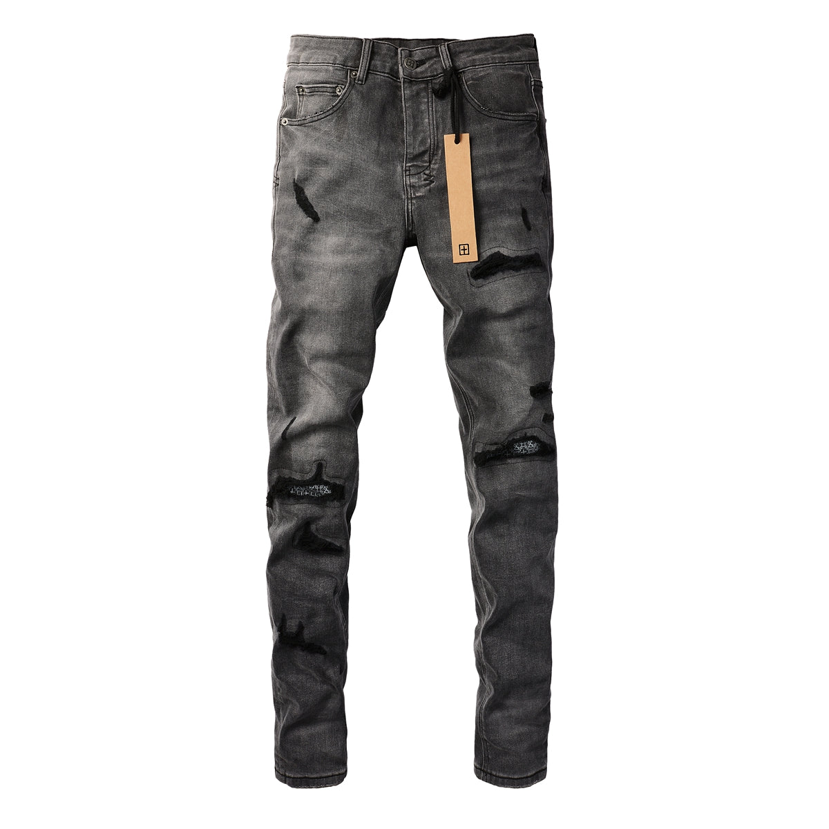 Pantalones vaqueros negros Essential Denim con parche de logotipo 3010
