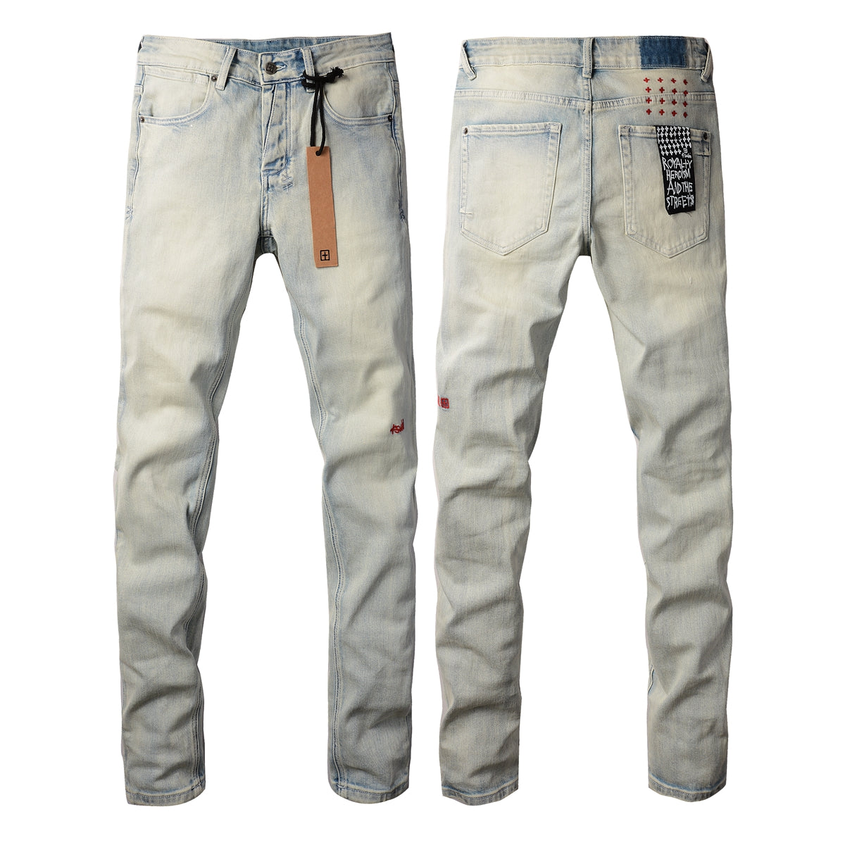 Jeans Slim Fit con detalles descoloridos 3017