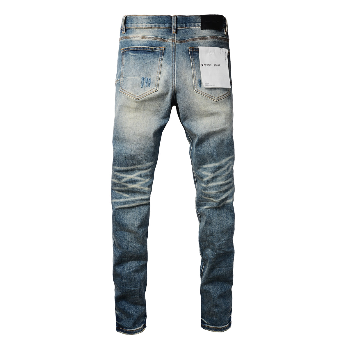 New Pop Style Purple Mens Bleach Pants Made Old Skinny Blue Denim Jeans 9055