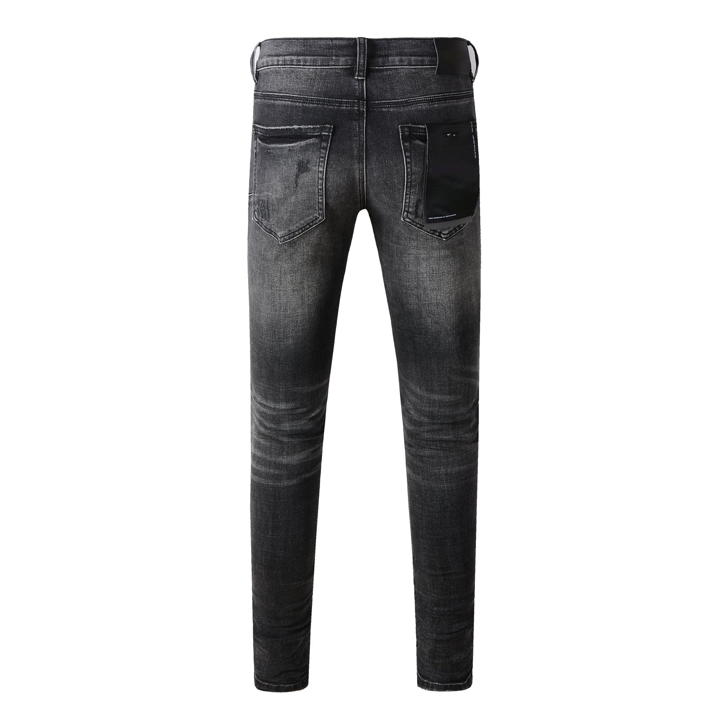Jean noir vieilli 9079 Pantalon long avec déchirures et déchirures élégantes