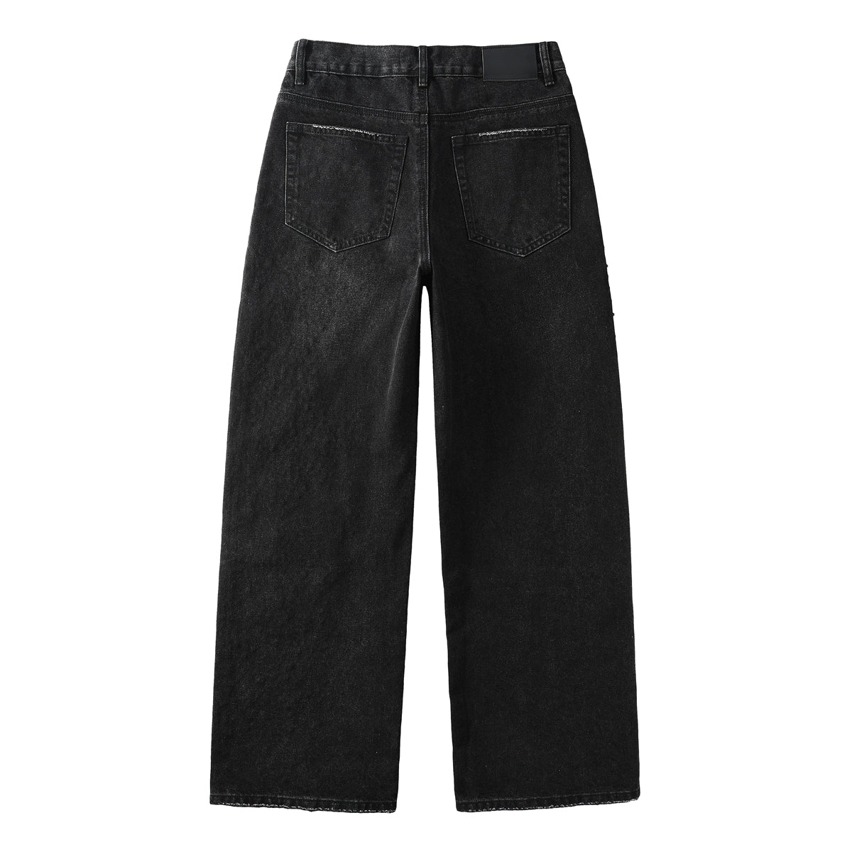 Vaqueros negros de diseño para hombre, de pierna recta, con un deslumbrante look inspirado en el cielo nocturno de los fuegos artificiales de cristal 9125