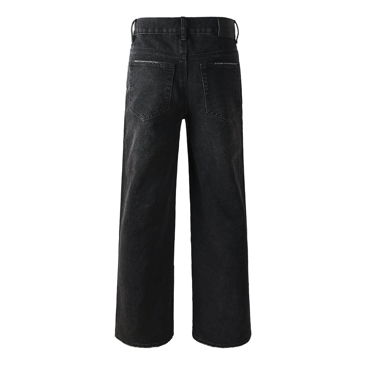 Vaqueros negros de diseño para hombre, de pierna recta, con un deslumbrante look inspirado en el cielo nocturno de los fuegos artificiales de cristal 9125