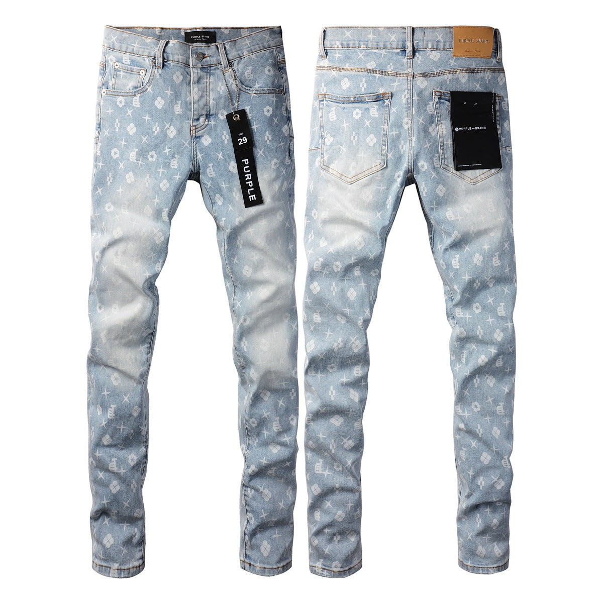 Jean bleu tendance 9089 avec détails d'impression uniques