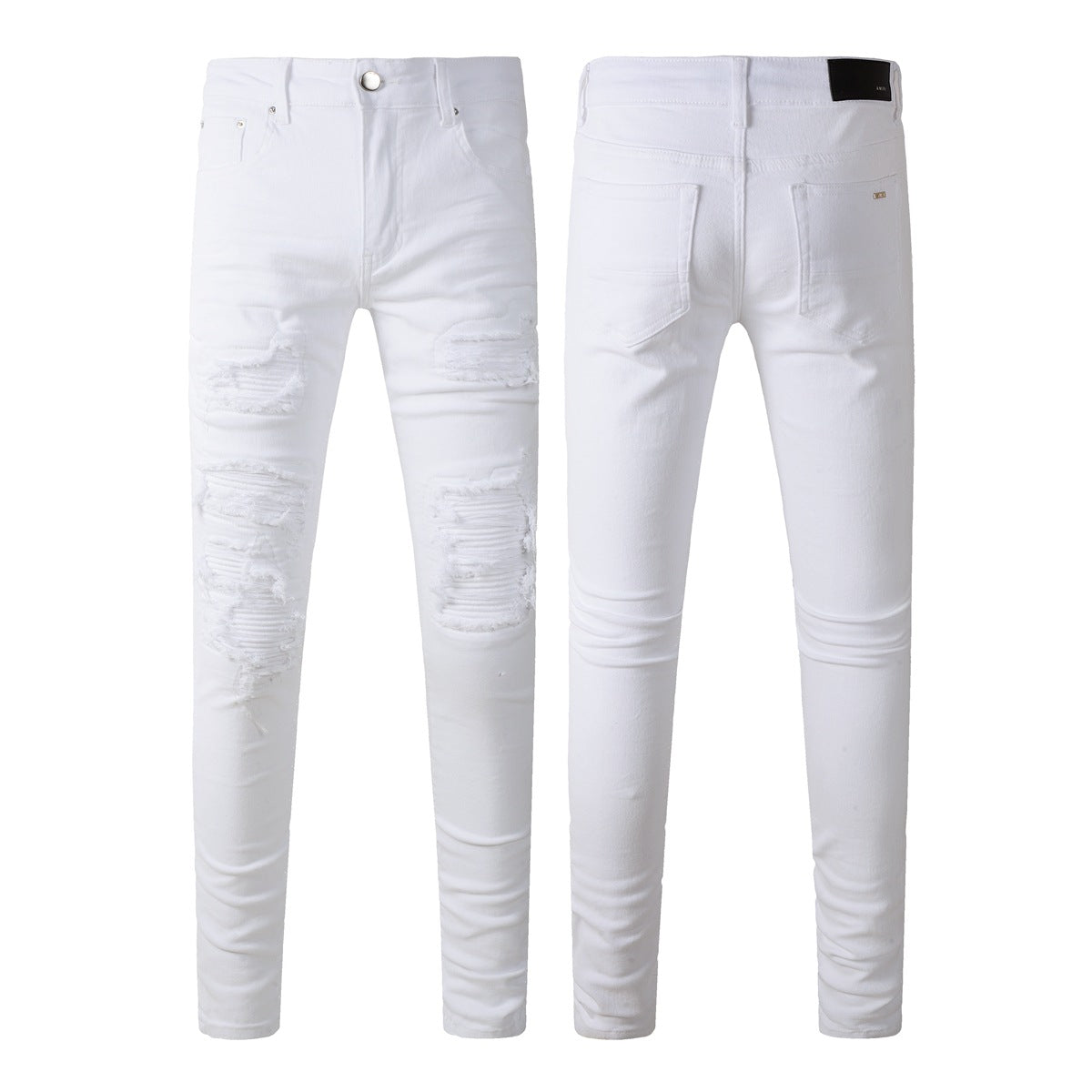 Purple Mens Jean Man Embroidery Pants Embroidered Patches Desinger Denim Trouser Skinny 592