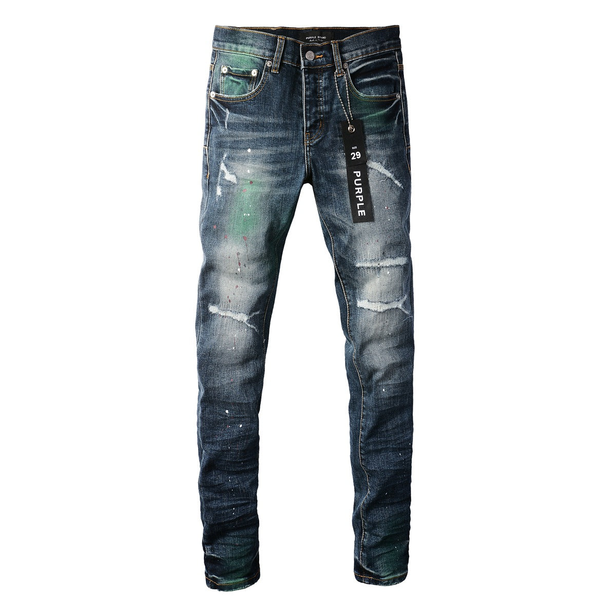 Jeans elásticos azules 9070 con elasticidad media y diseño de largo completo
