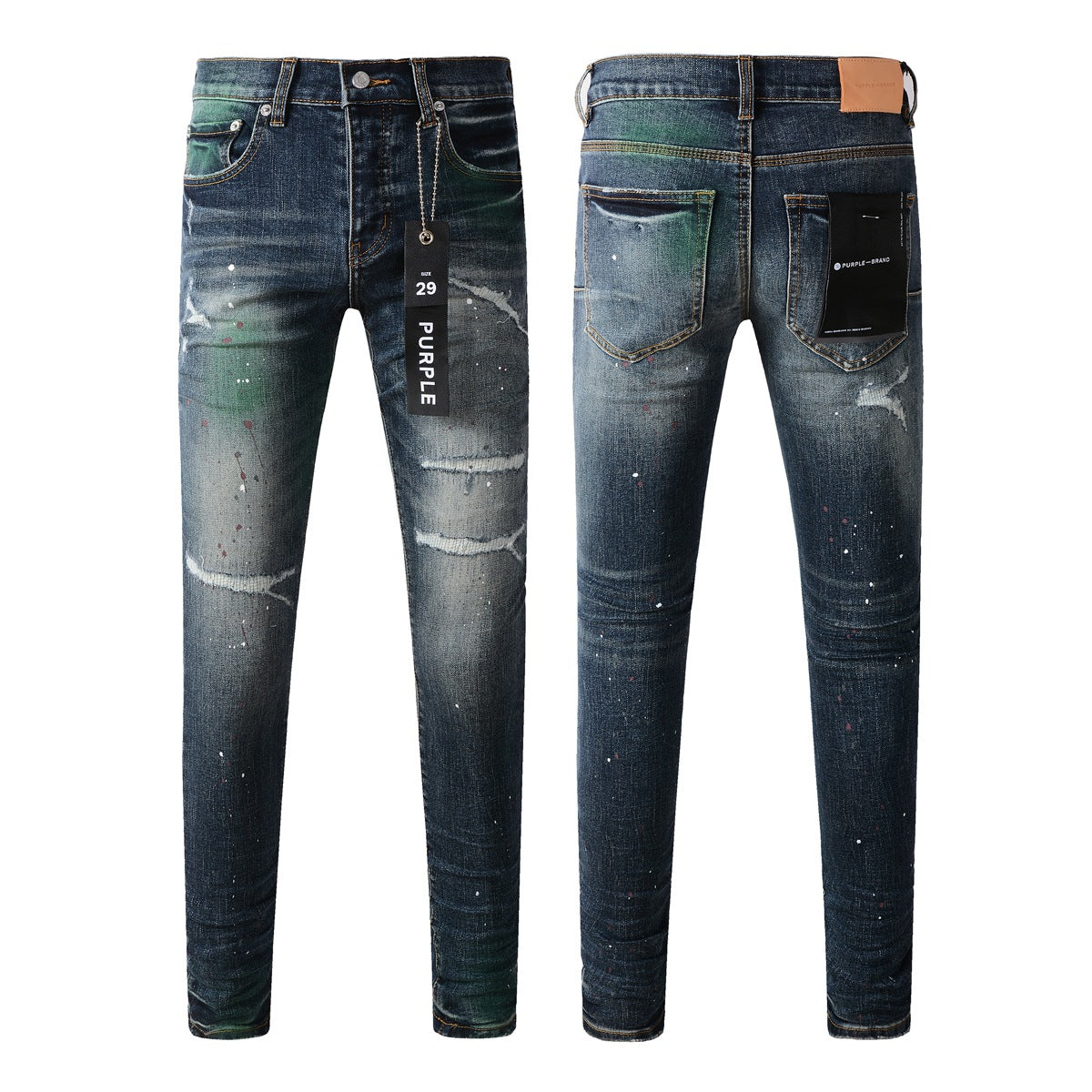 Jeans elásticos azules 9070 con elasticidad media y diseño de largo completo