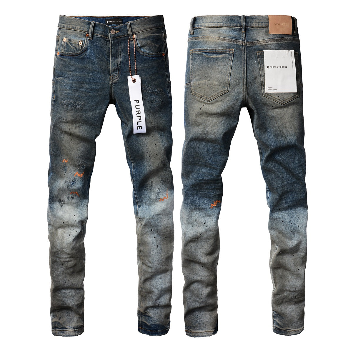 Pantalones vaqueros morados rotos para hombre, pantalones vaqueros ajustados y ajustados, pantalones vaqueros acampanados de diseñador para hombre 9009
