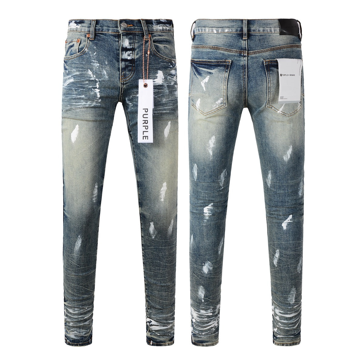 Pantalones vaqueros negros desgastados con agujeros y personalidad única para hombre 9060