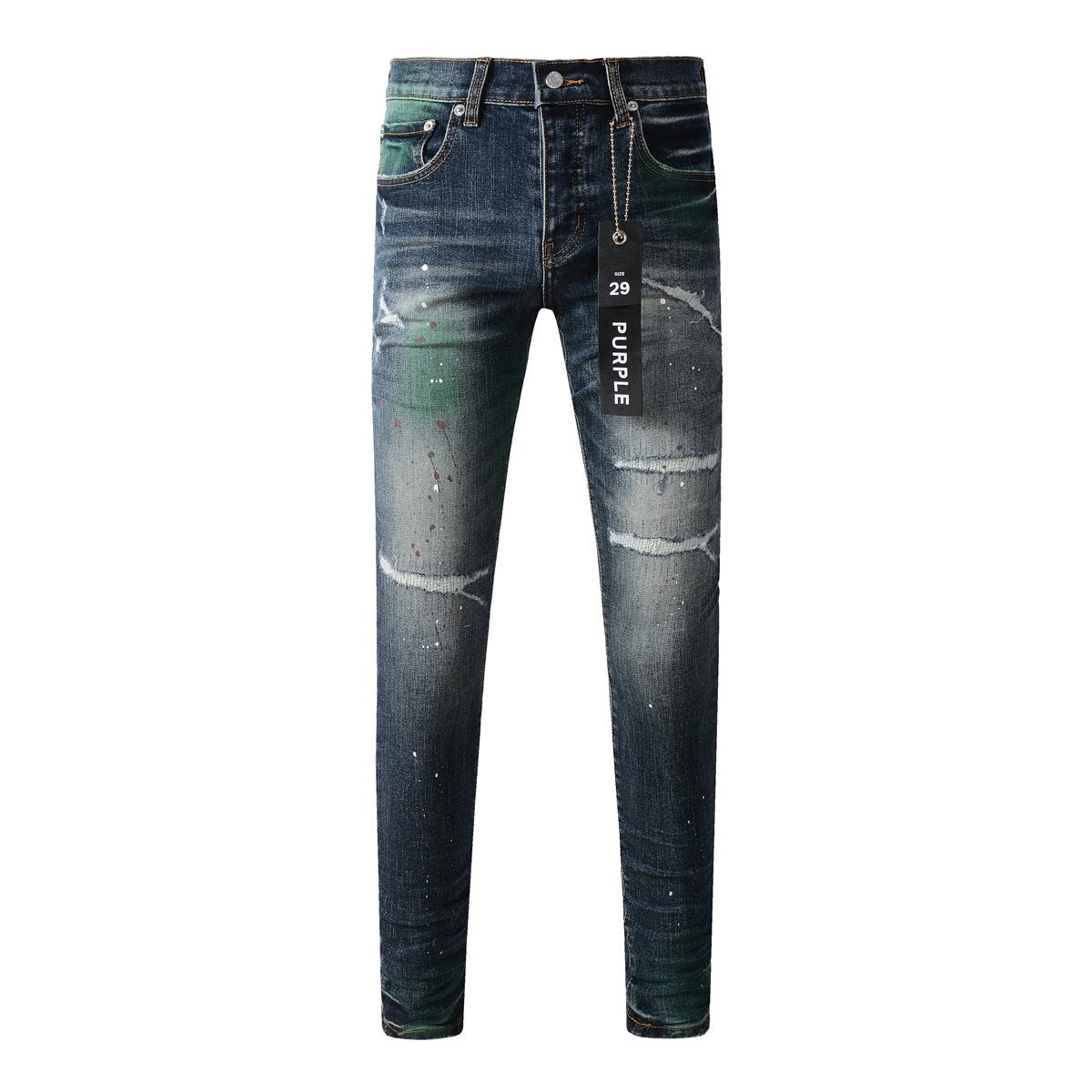 Jeans elásticos azules 9070 con elasticidad media y diseño de largo completo