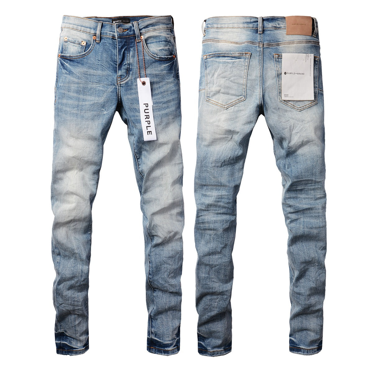 Jean streetwear classique pour homme, effet vieilli, noir et blanc, skinny 9016