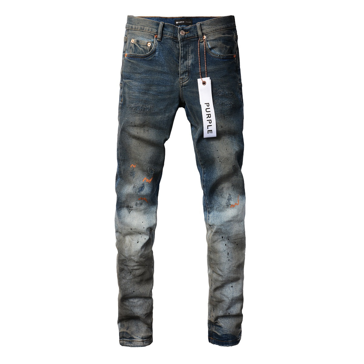 Pantalones vaqueros morados rotos para hombre, pantalones vaqueros ajustados y ajustados, pantalones vaqueros acampanados de diseñador para hombre 9009
