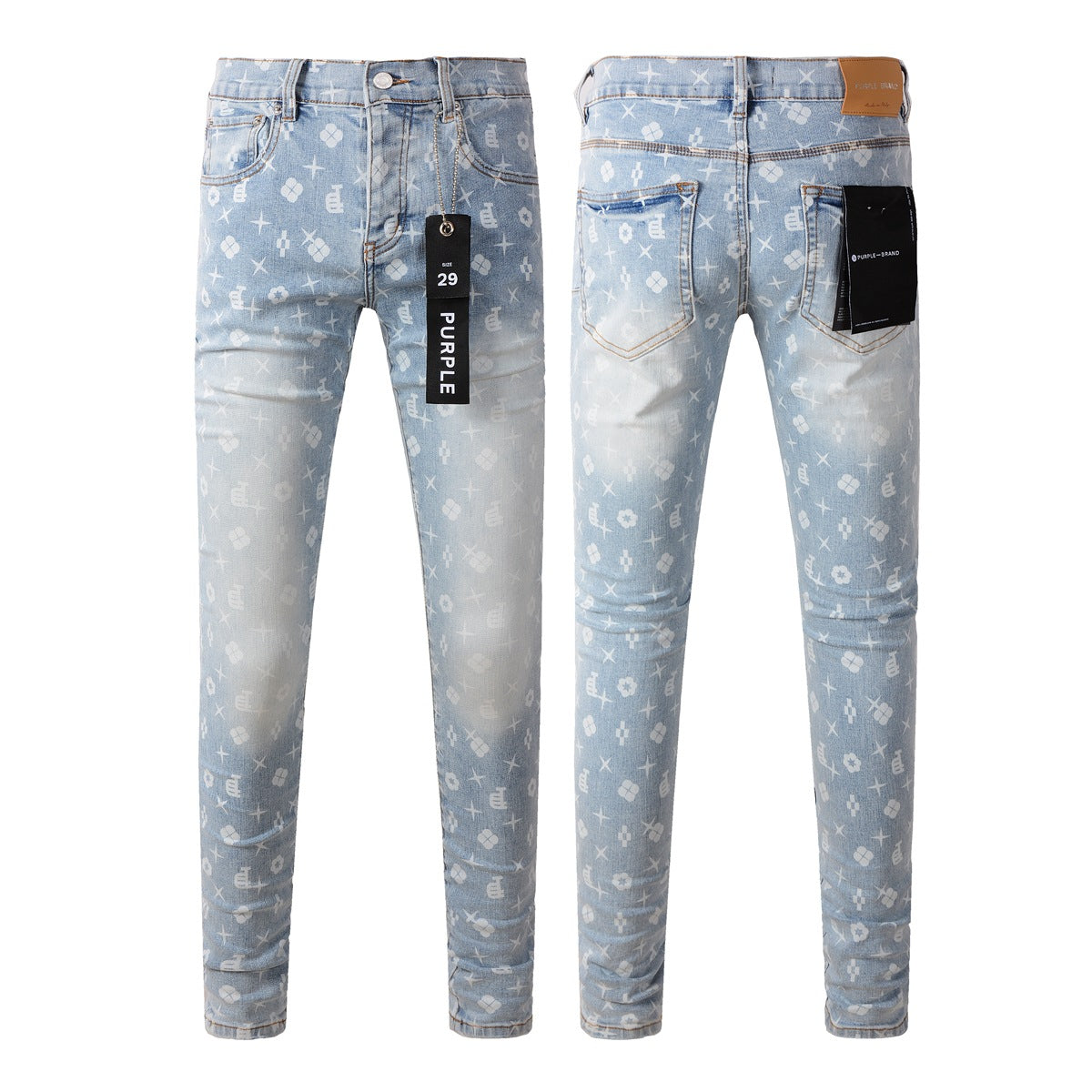 Jean bleu tendance 9089 avec détails d'impression uniques