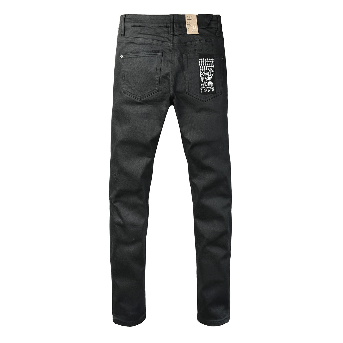 Washed Black MMXX Bandana Graphic Patchwork Slim Fit Jeans 3078