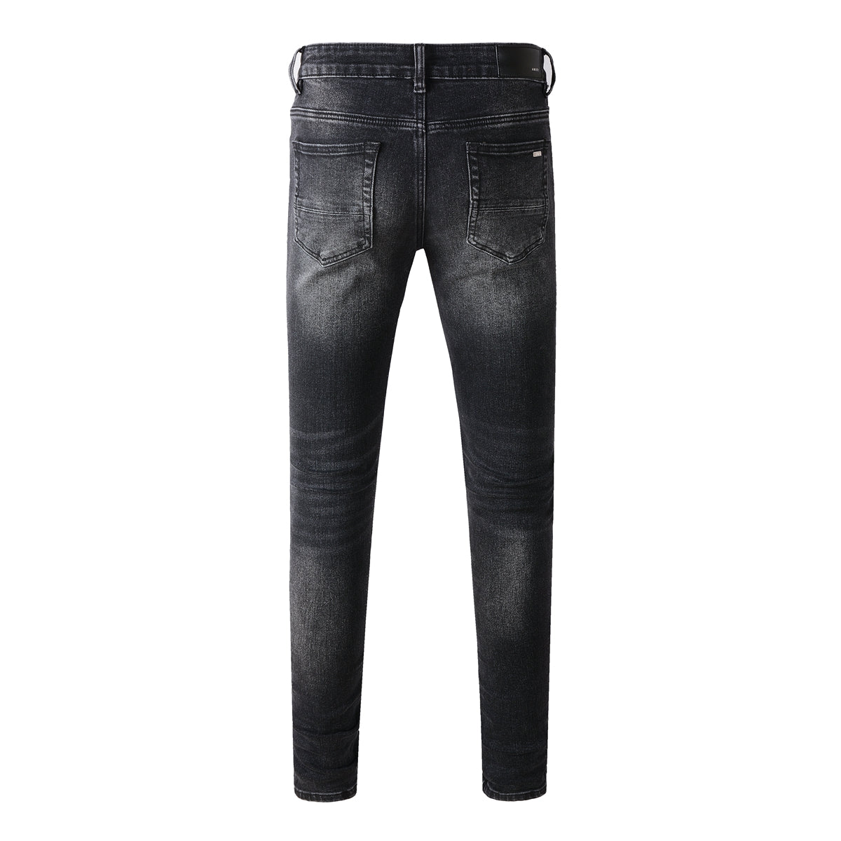 Men's Slim Fit Black Jeans 698 with Comfortable Stretch and Patchwork Details