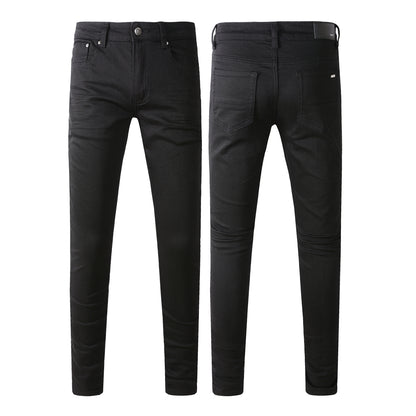 Jean skinny pour homme, coupe slim, style motard, hip-hop, rock, jogging, grande taille, Moto 800 