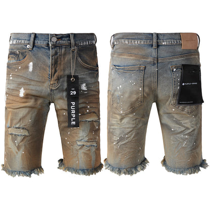 Short en jean gris argenté tendance, parfait pour une tenue contemporaine 5012 