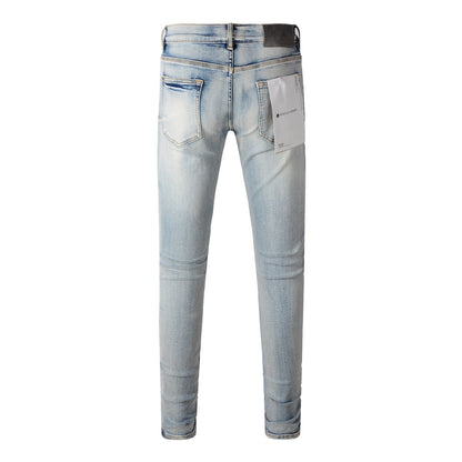 Jean bleu vintage déchiré à la mode 9058 