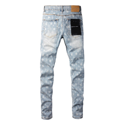 Jean bleu tendance 9089 avec détails d'impression uniques