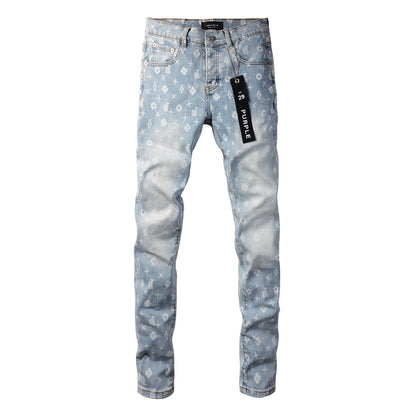 Jean bleu tendance 9089 avec détails d'impression uniques